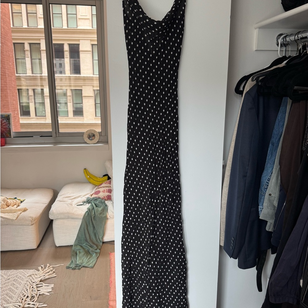Wild Side St Barths Black Maxi Dress with Polka Dots